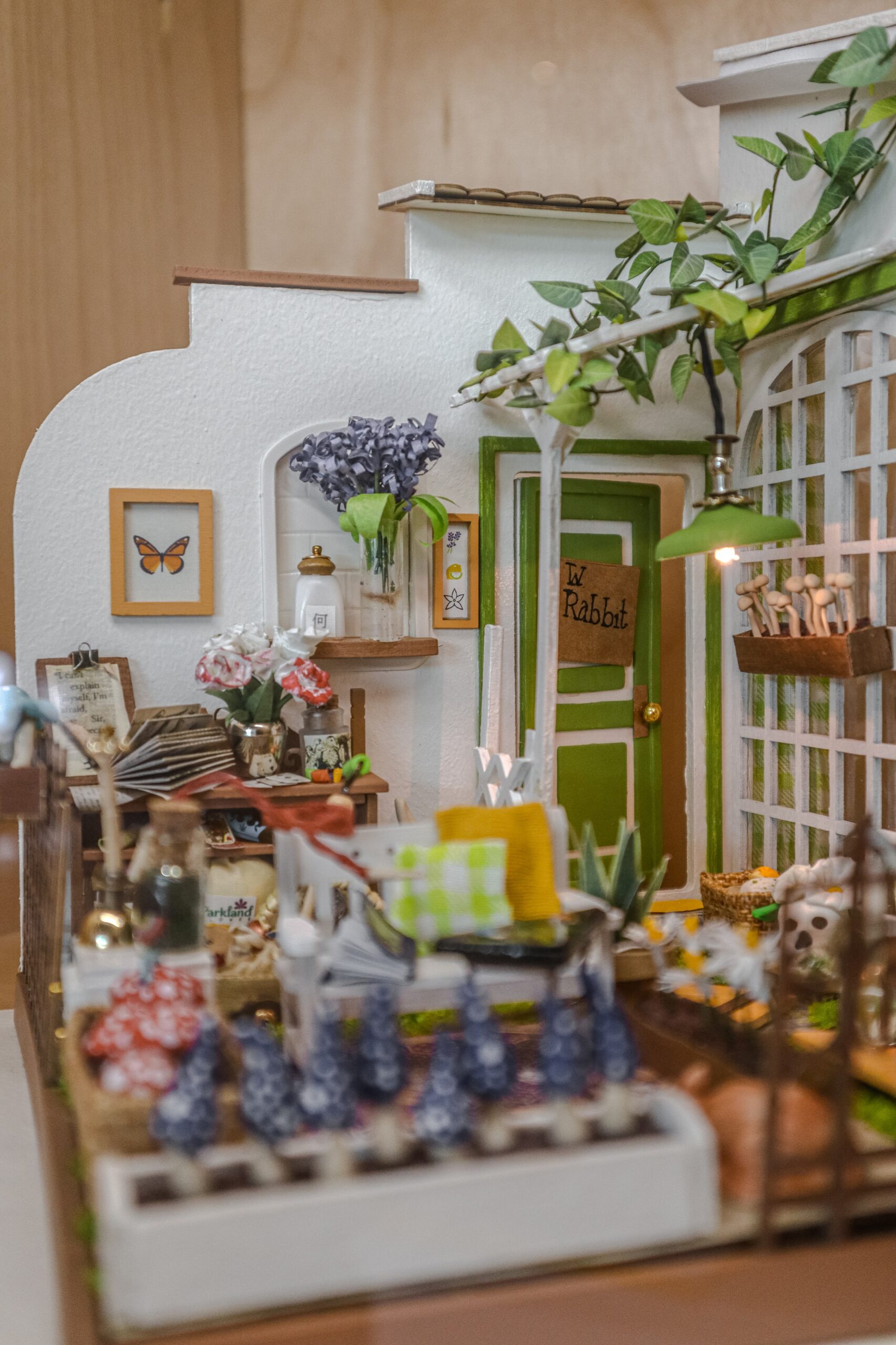 Inspired by Alice in Wonderland and  Through the Looking Glass, the garden is chockful of references to Lewis Carroll's books.