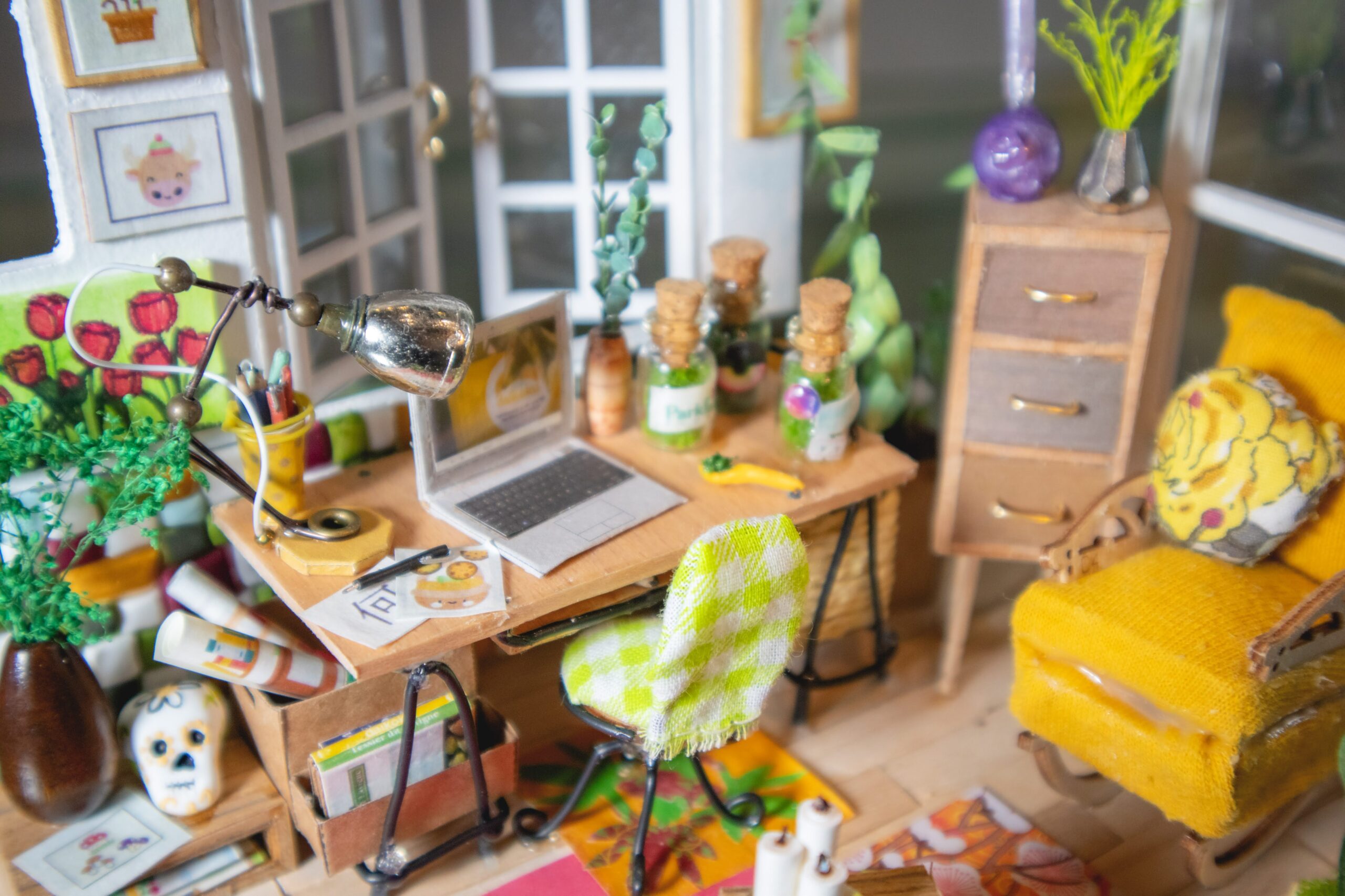 Created at the height of the 'Work from Home' phase, this was pretty much my ideal office set up. Minus this desk which nearly caused me to meltdown. The backsplash also has a mosaic of 0.5cm squares. That no one ever sees. Because there is so much stuff in front of it. 